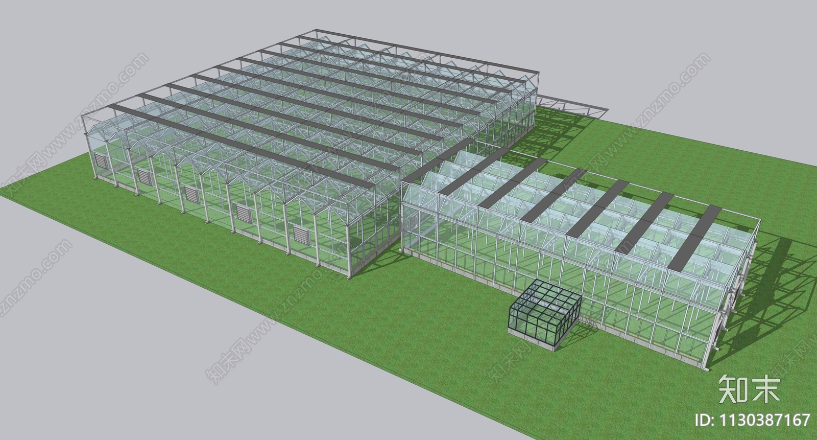 现代农业大棚SU模型下载【ID:1130387167】