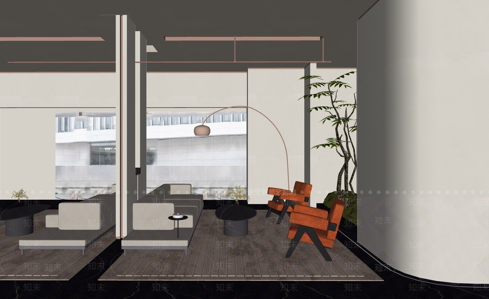 现代售楼处洽谈区SU模型下载【ID:1130394607】