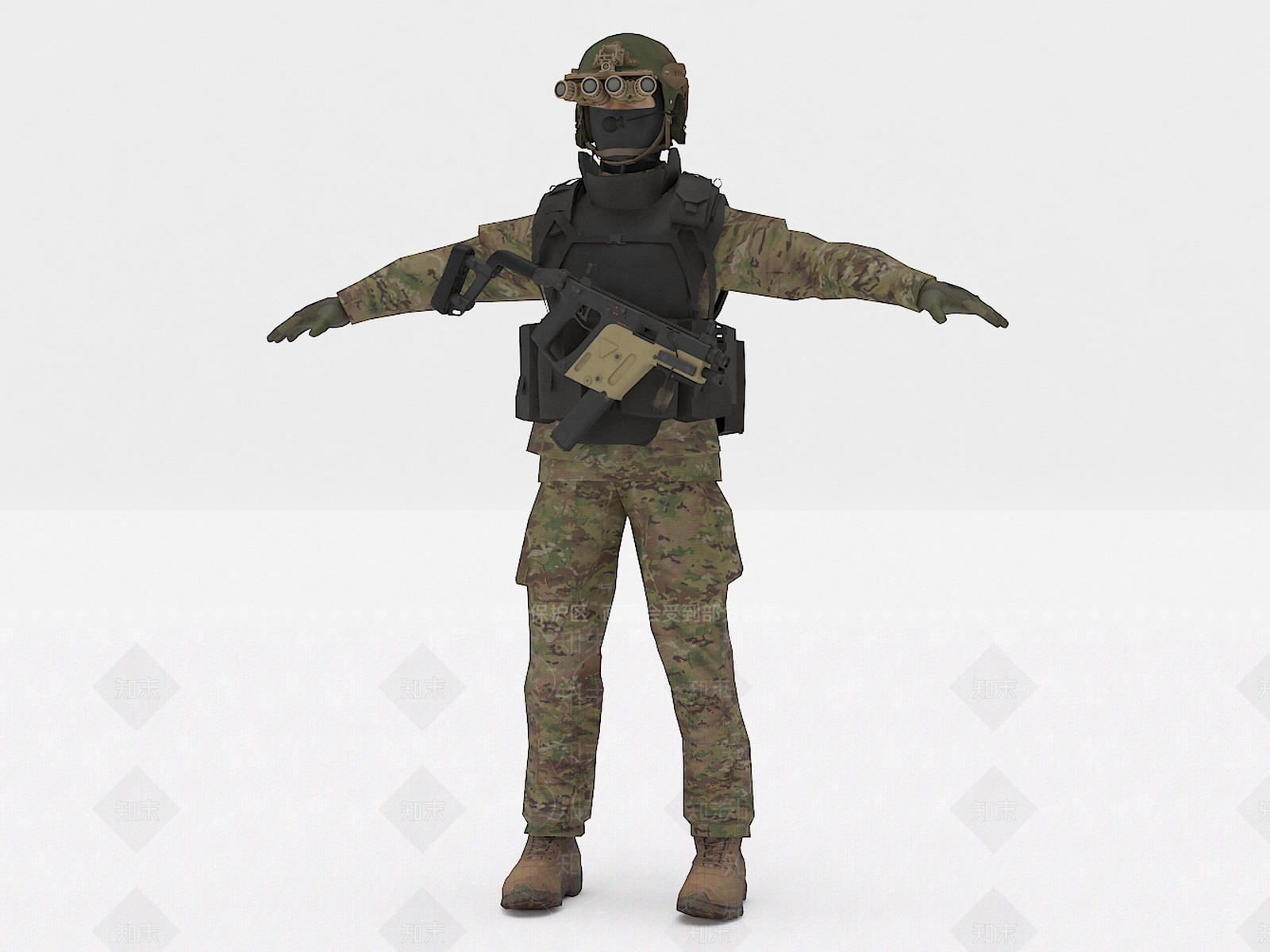士兵3D模型下载【ID:1130396996】