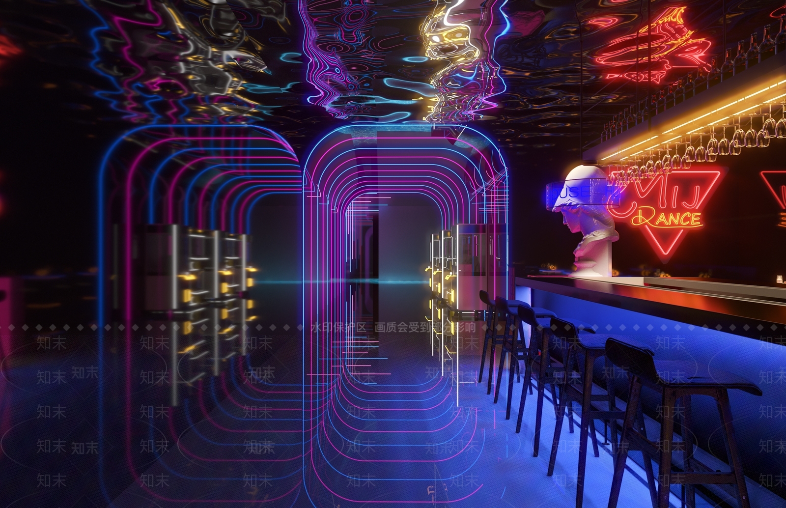现代迈阿密潮流酒吧3D模型下载【ID:1130439934】
