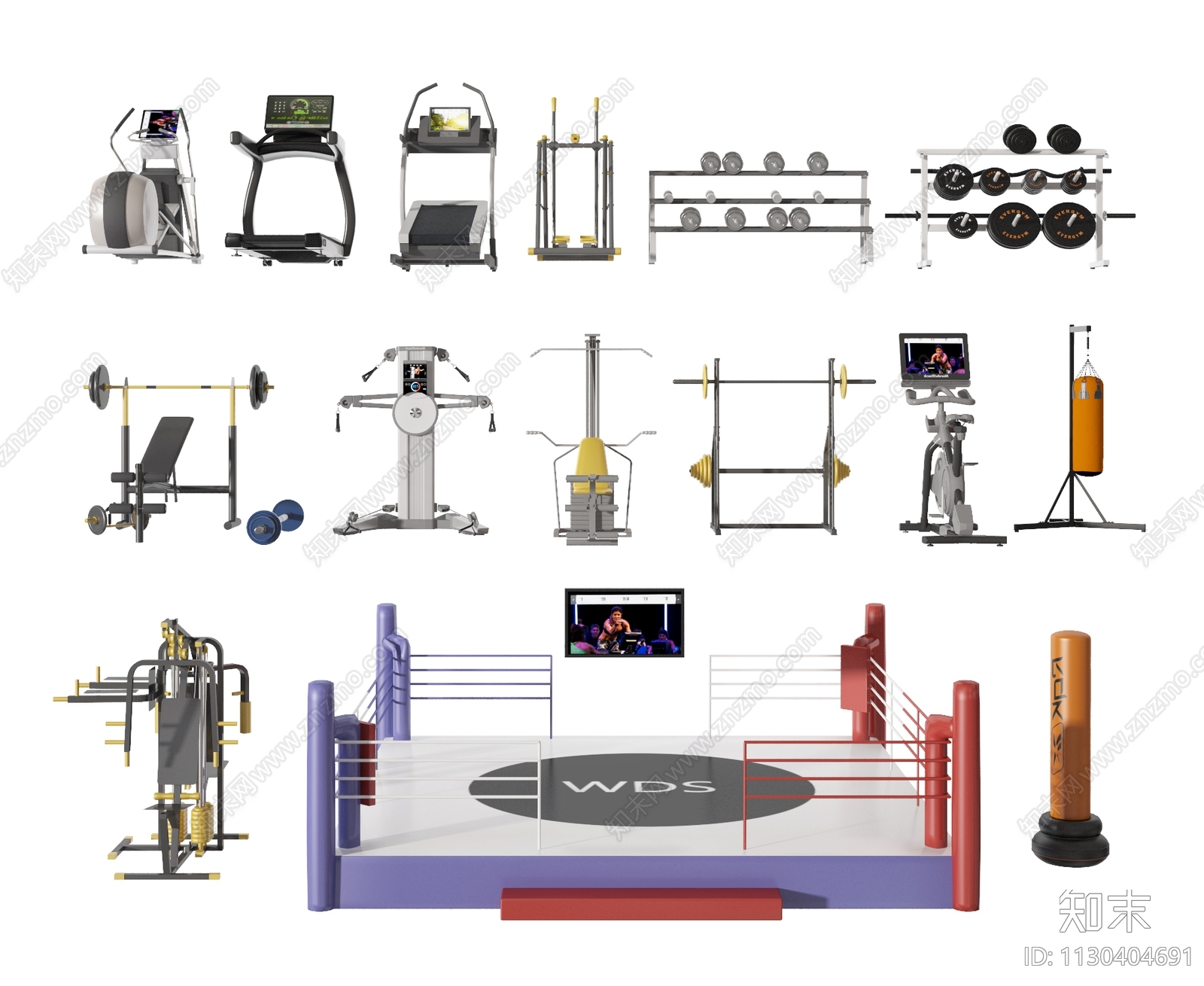 健身器材3D模型下载【ID:1130404691】