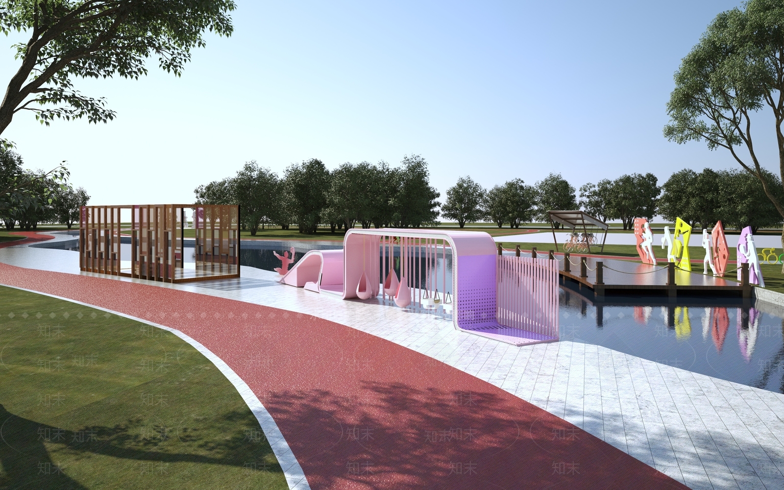 现代体育公园景观3D模型下载【ID:1130411441】