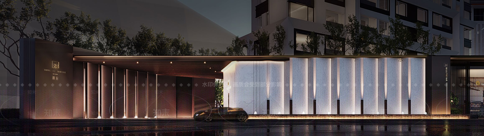 现代小区景观SU模型下载【ID:1130415633】