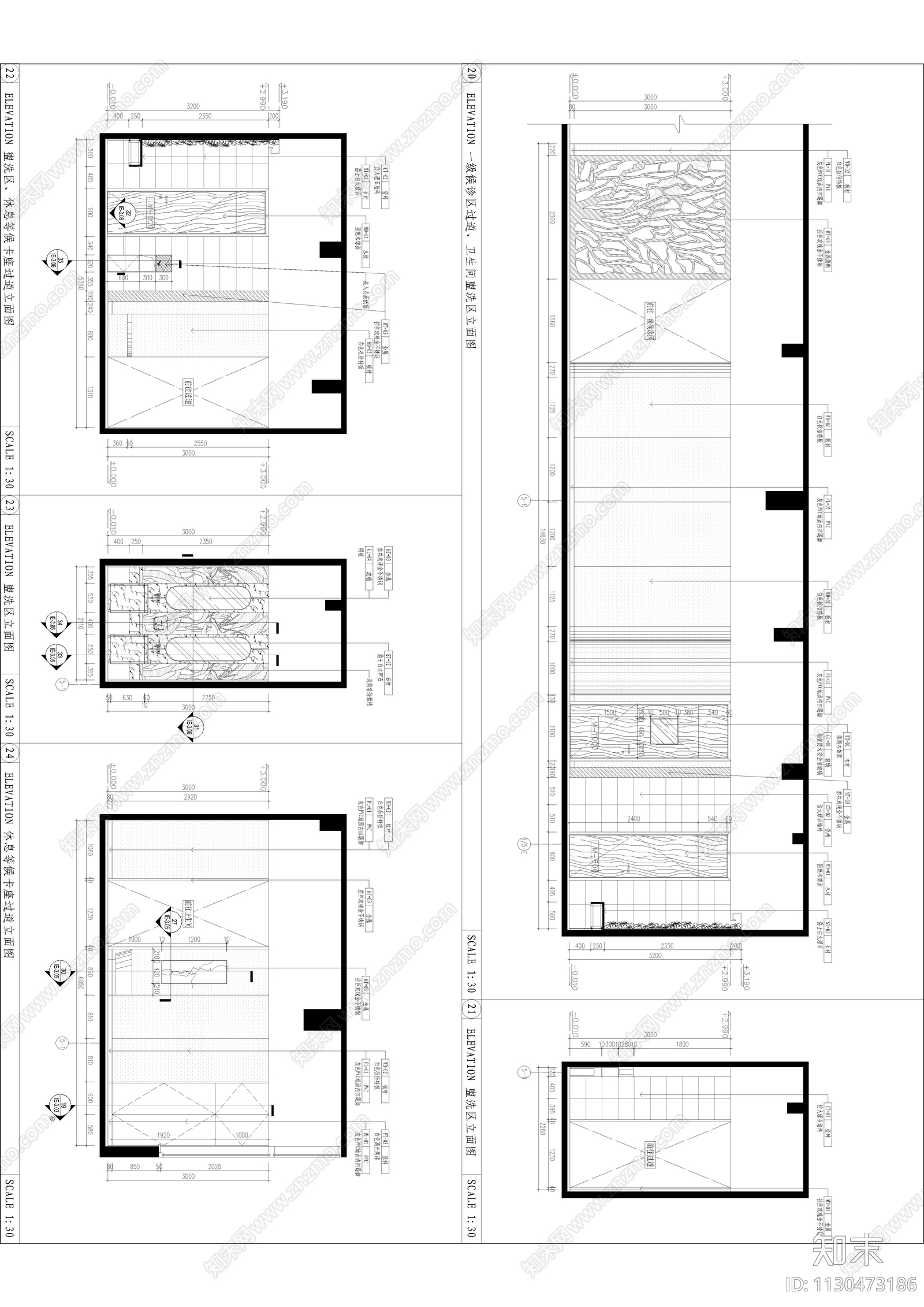 现代简约眼科医院cad施工图下载【ID:1130473186】