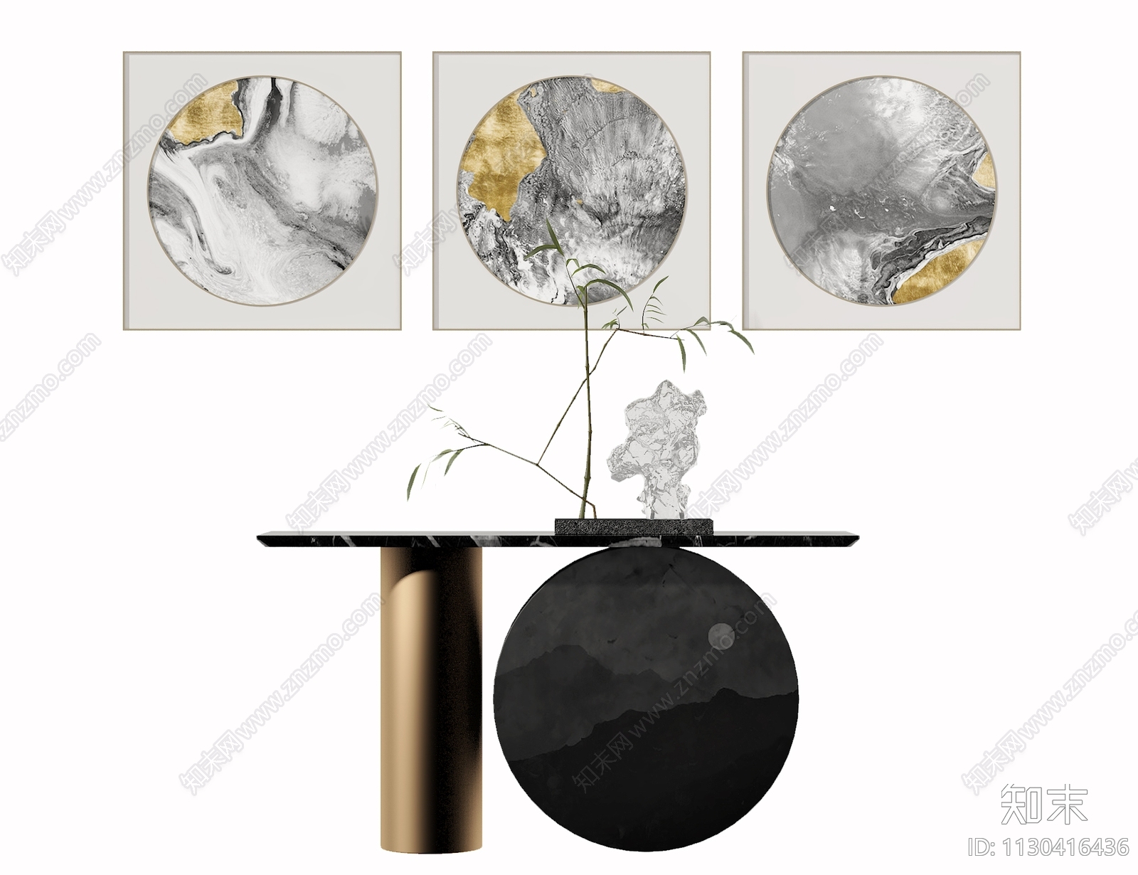 新中式端景条案3D模型下载【ID:1130416436】