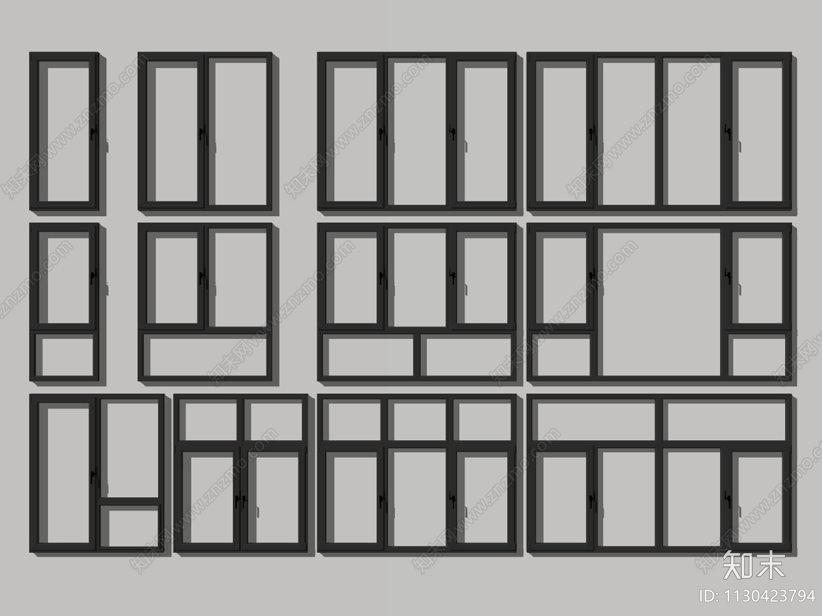 现代窗户SU模型下载【ID:1130423794】