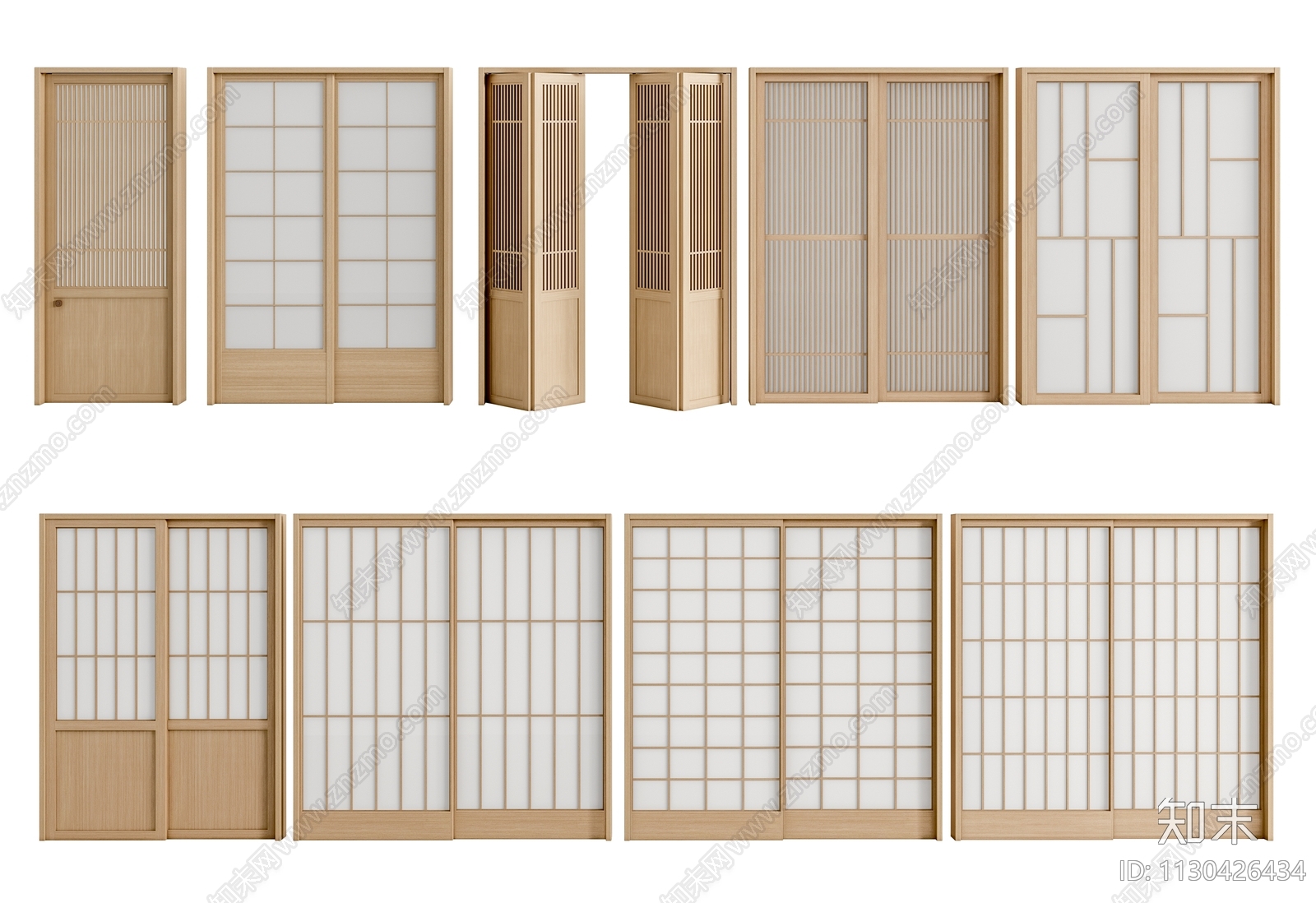 日式推拉门SU模型下载【ID:1130426434】