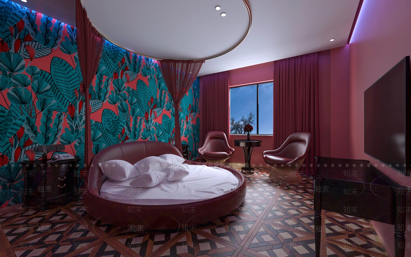 现代酒店主题客房3D模型下载【ID:1130443282】