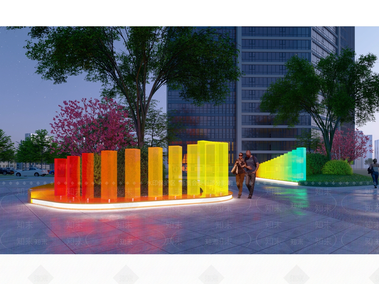 现代发光艺术装置SU模型下载【ID:1130441637】