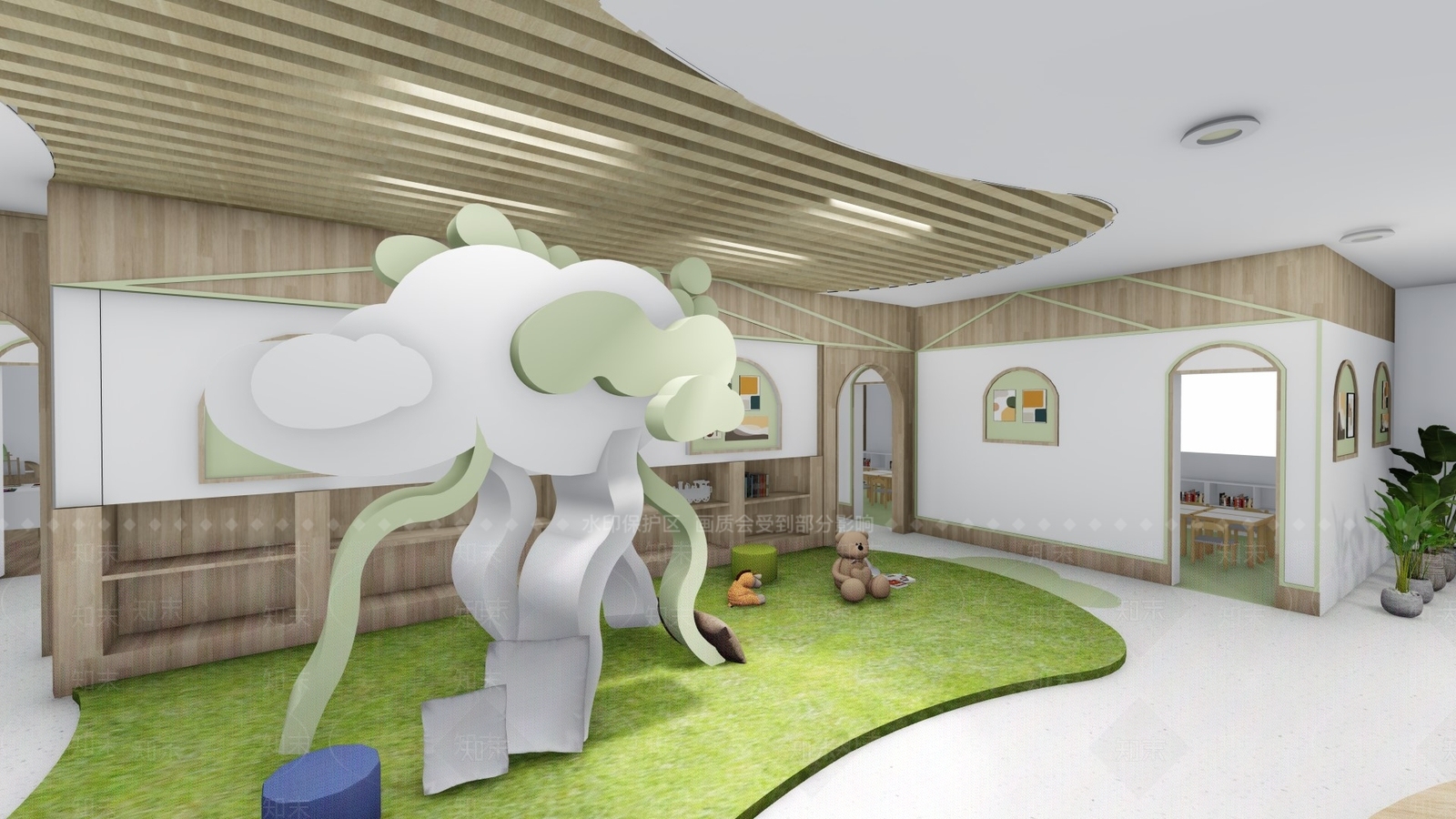 现代儿童美术教育空间SU模型下载【ID:1130455333】