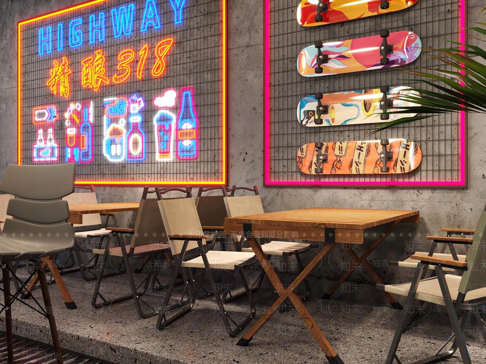工业风露营酒吧3D模型下载【ID:1130456056】