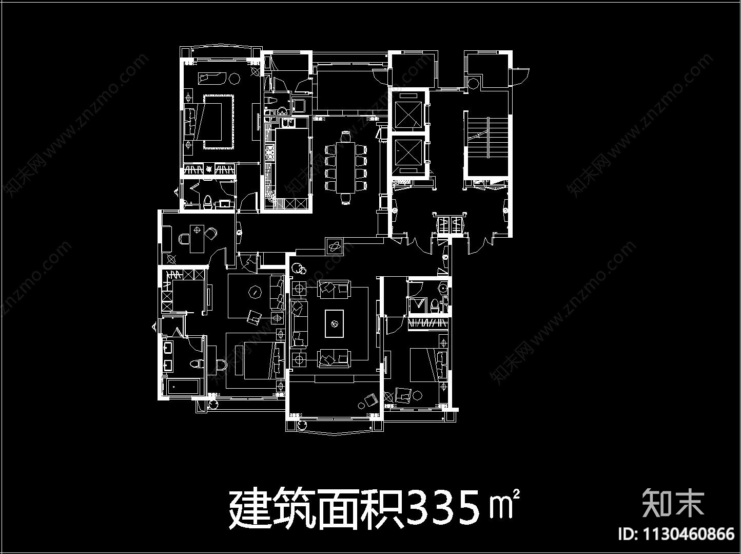 别墅自建房平面布置图施工图下载【ID:1130460866】