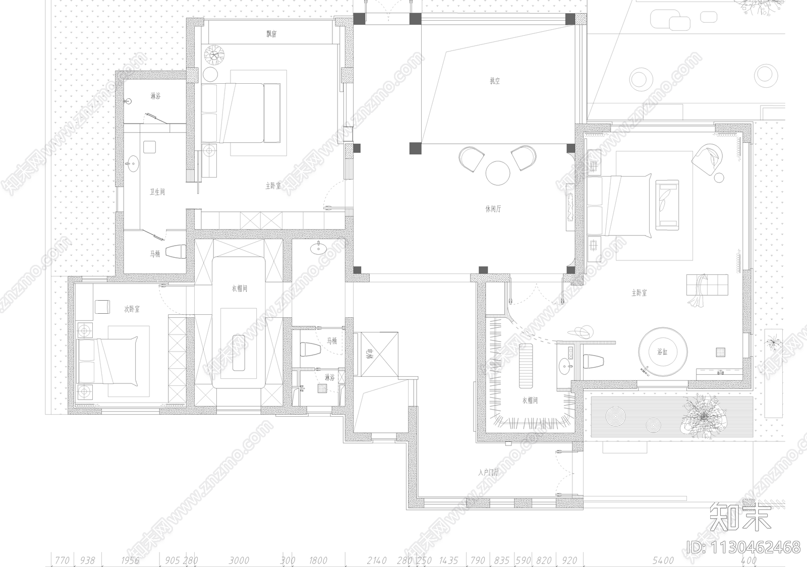 别墅室内效果图cad施工图下载【ID:1130462468】