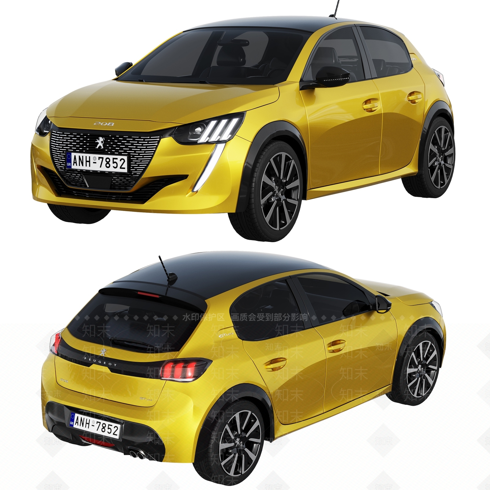 标致汽车3D模型下载【ID:1130467221】