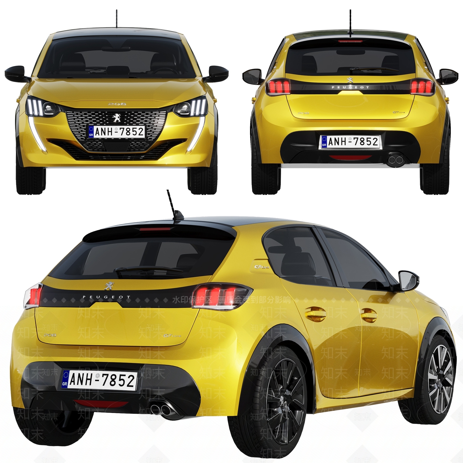 标致汽车3D模型下载【ID:1130467221】