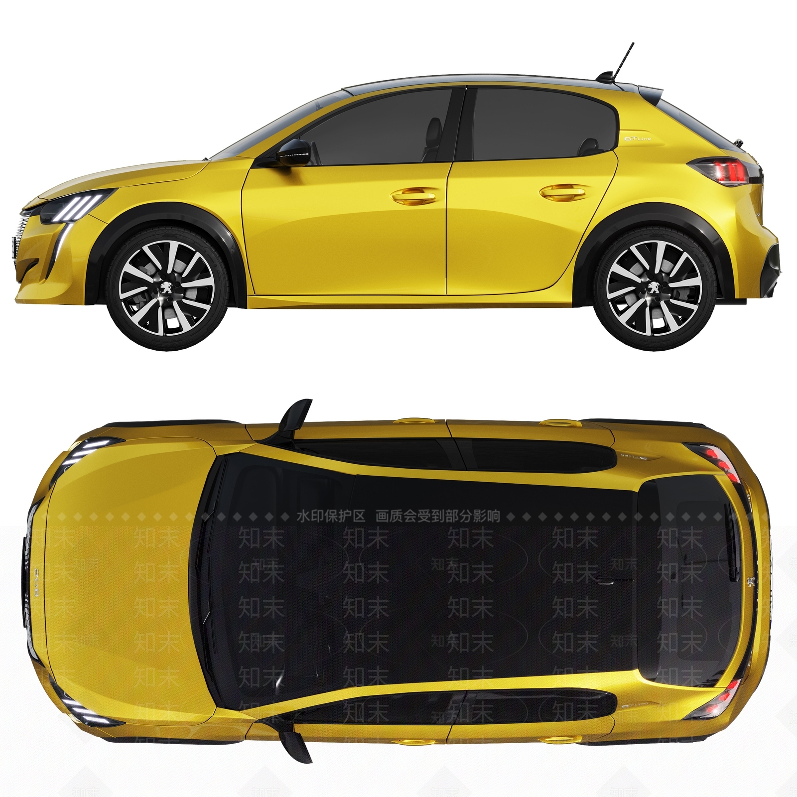 标致汽车3D模型下载【ID:1130467221】