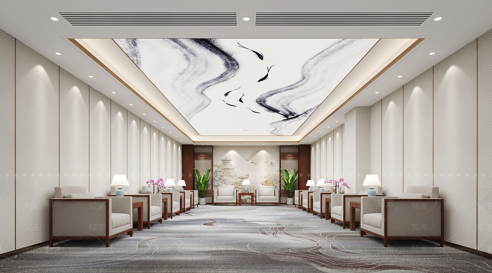 新中式会客厅3D模型下载【ID:1130467540】