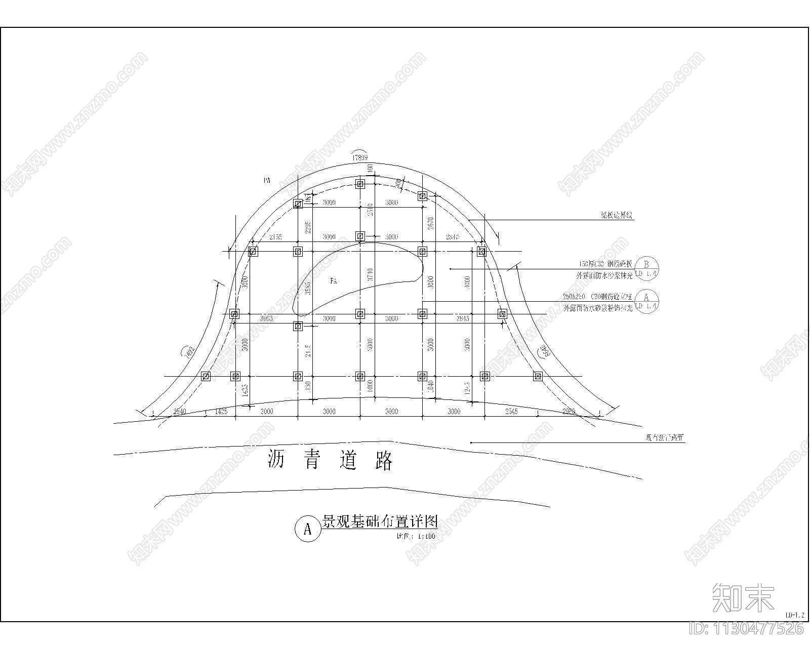 观景平台cad施工图下载【ID:1130477526】