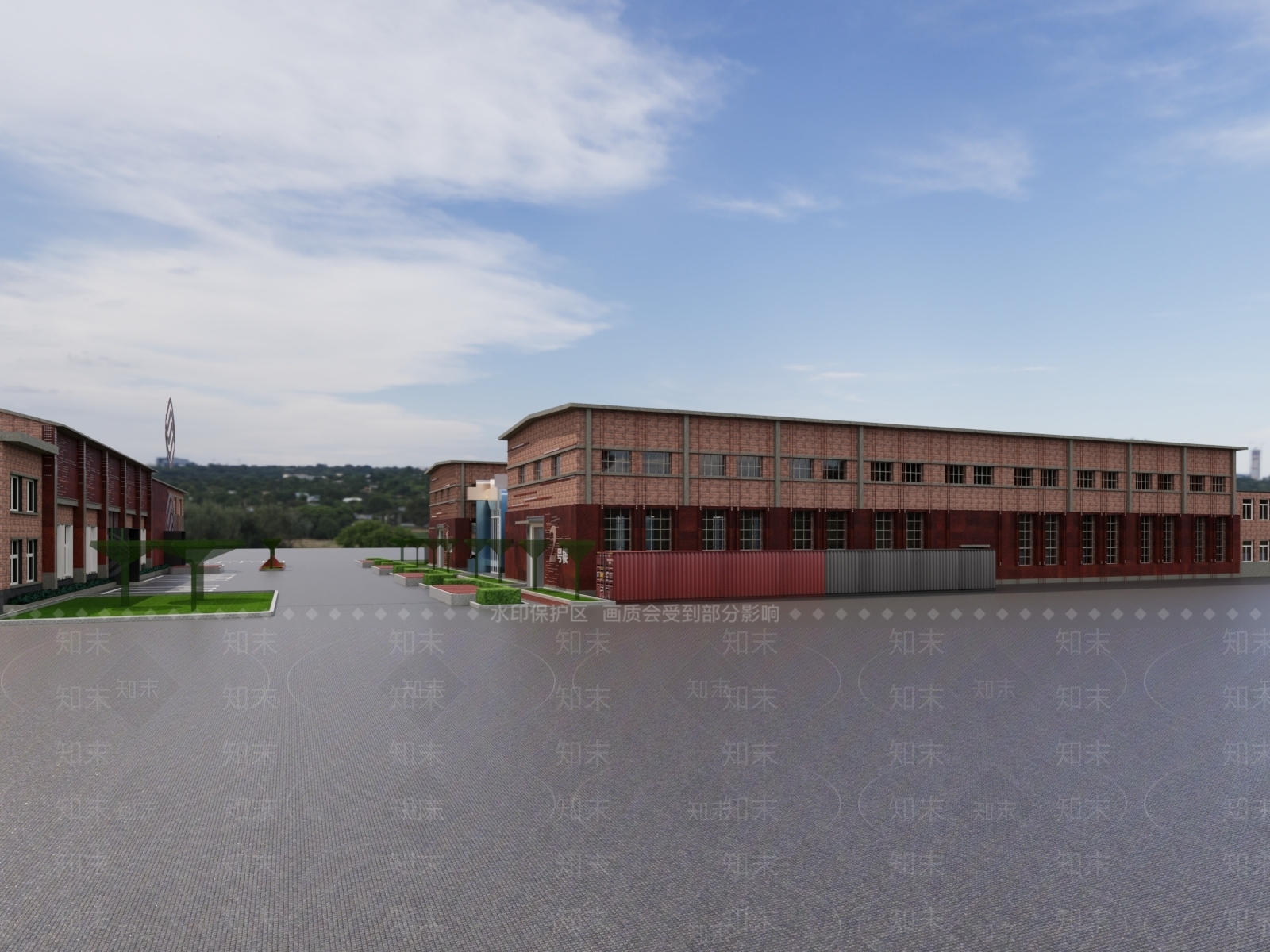 现代工业厂房3D模型下载【ID:1130477674】