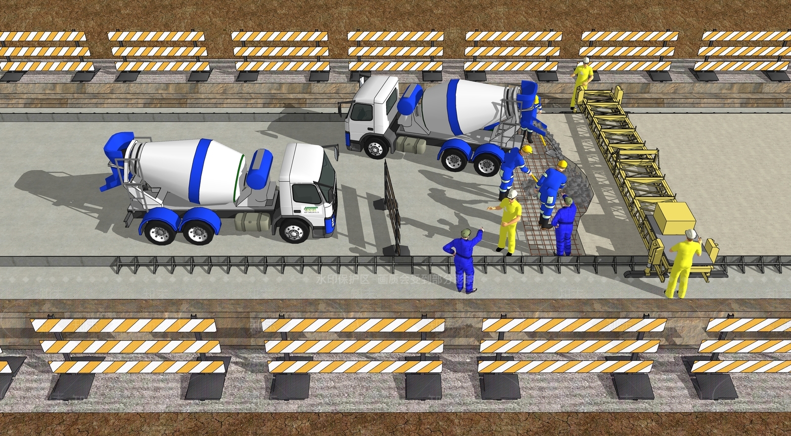 现代施工现场SU模型下载【ID:1130479559】