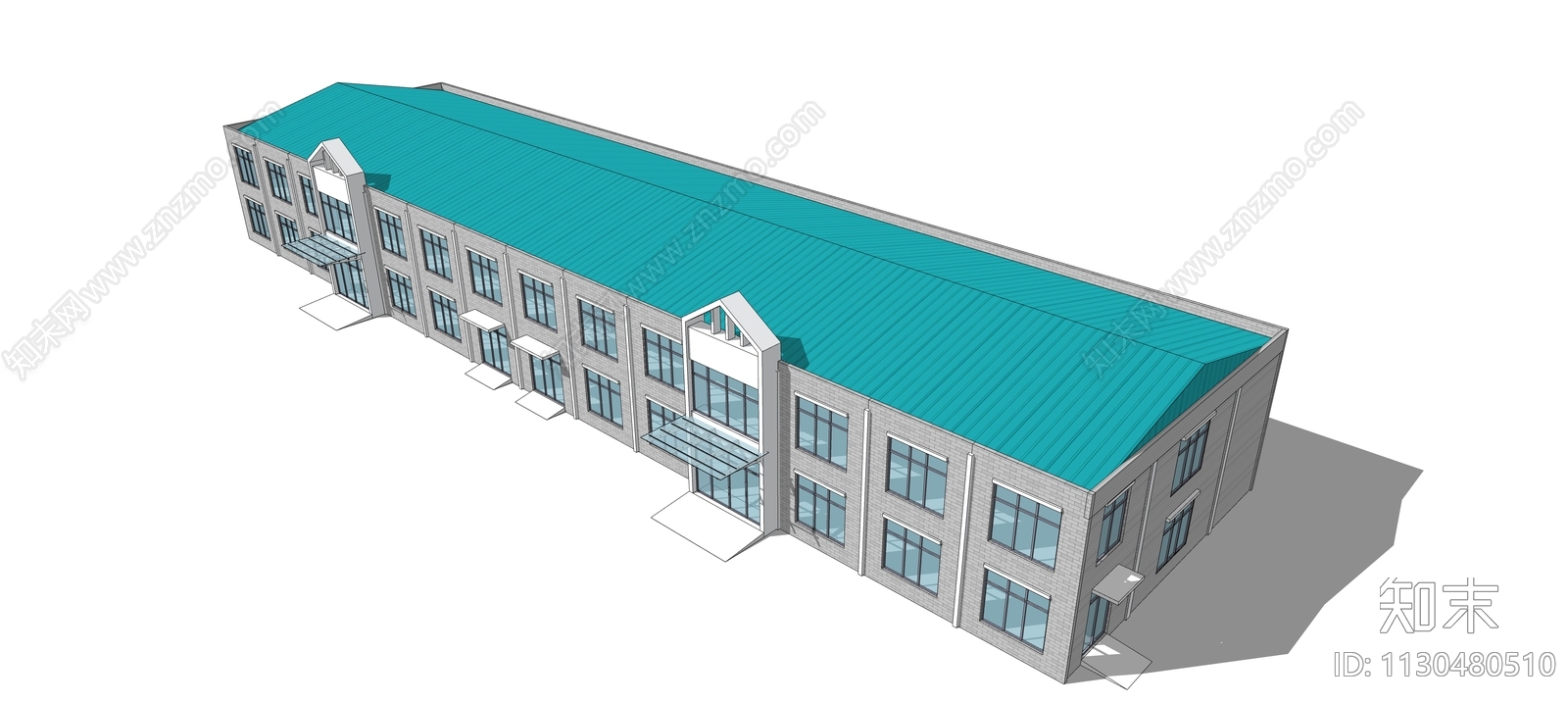 现代产业园仓库厂房SU模型下载【ID:1130480510】