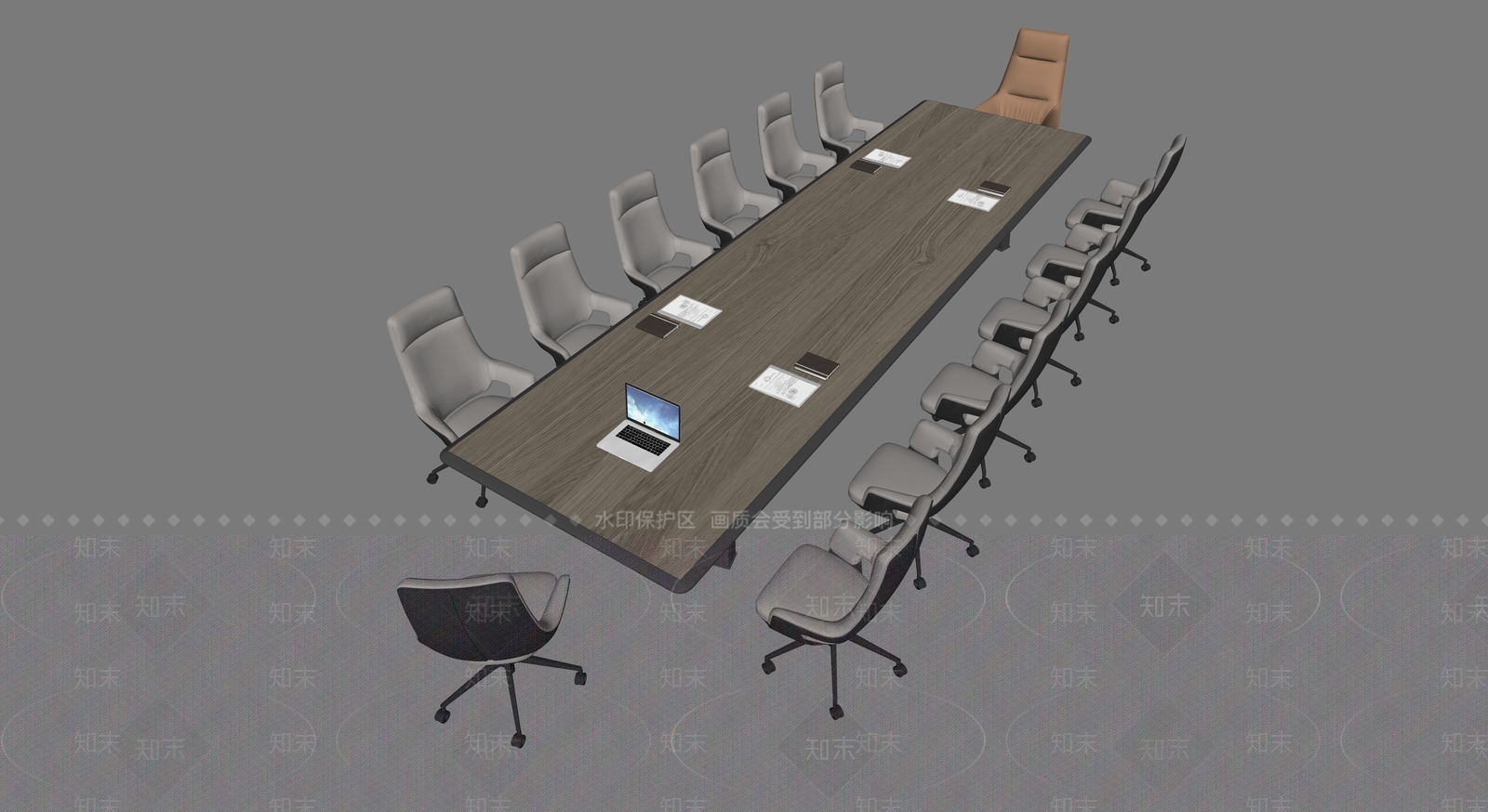 现代会议桌椅SU模型下载【ID:1130486838】
