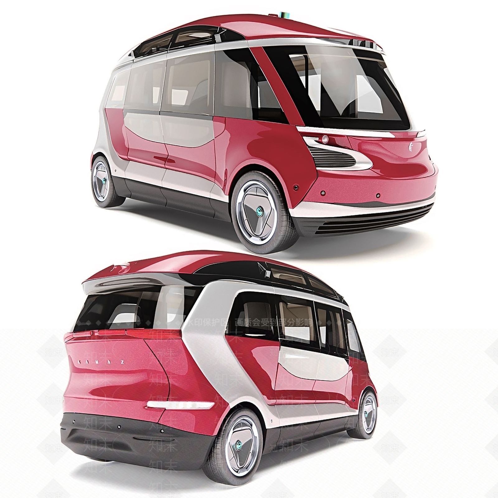 无人电动巴士汽车3D模型下载【ID:1130487233】