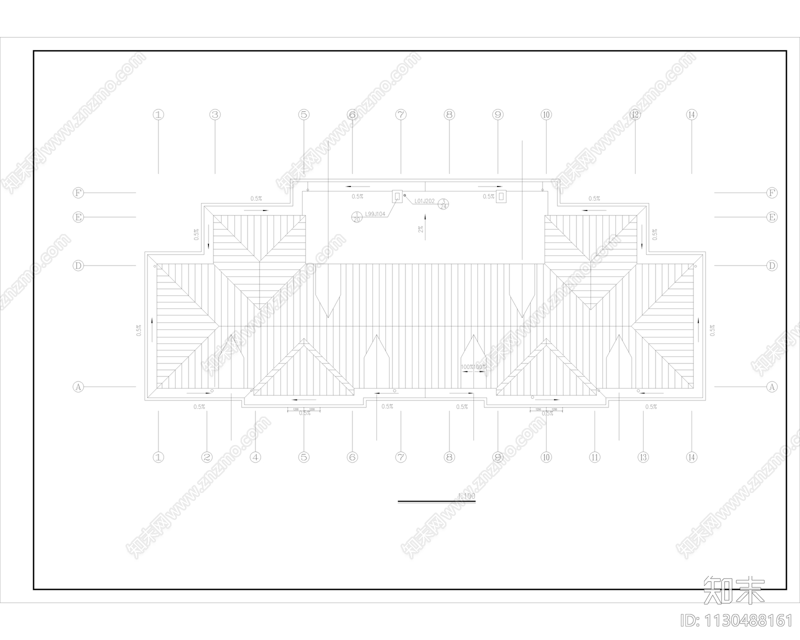 四层宿舍楼建筑cad施工图下载【ID:1130488161】