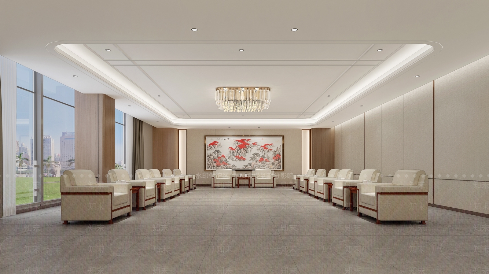 新中式会客厅3D模型下载【ID:1130492163】