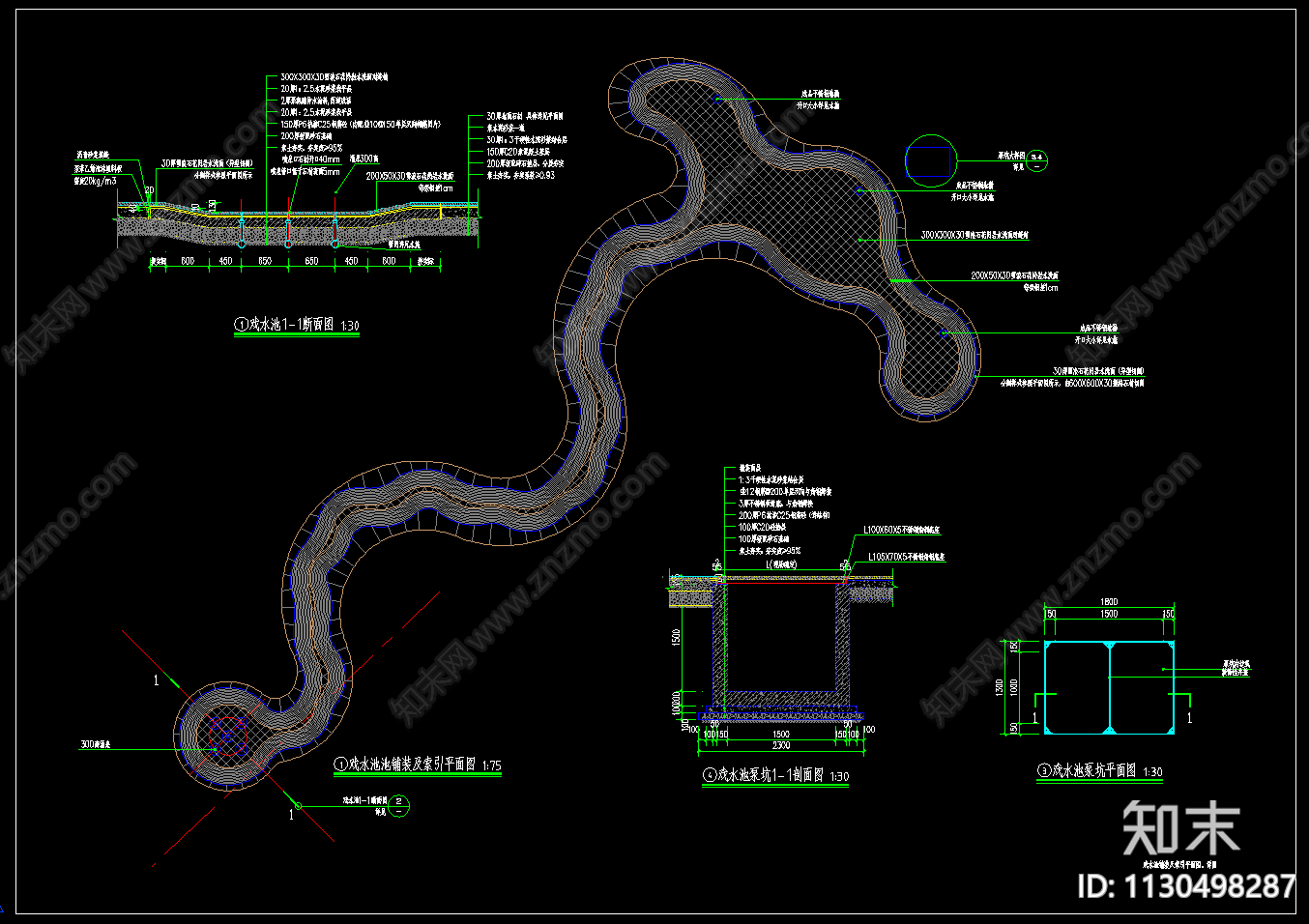 戏水池喷泉施工图下载【ID:1130498287】