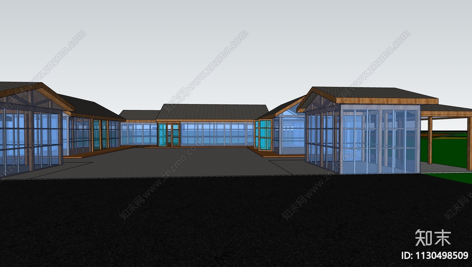 现代农业园接待中心SU模型下载【ID:1130498509】