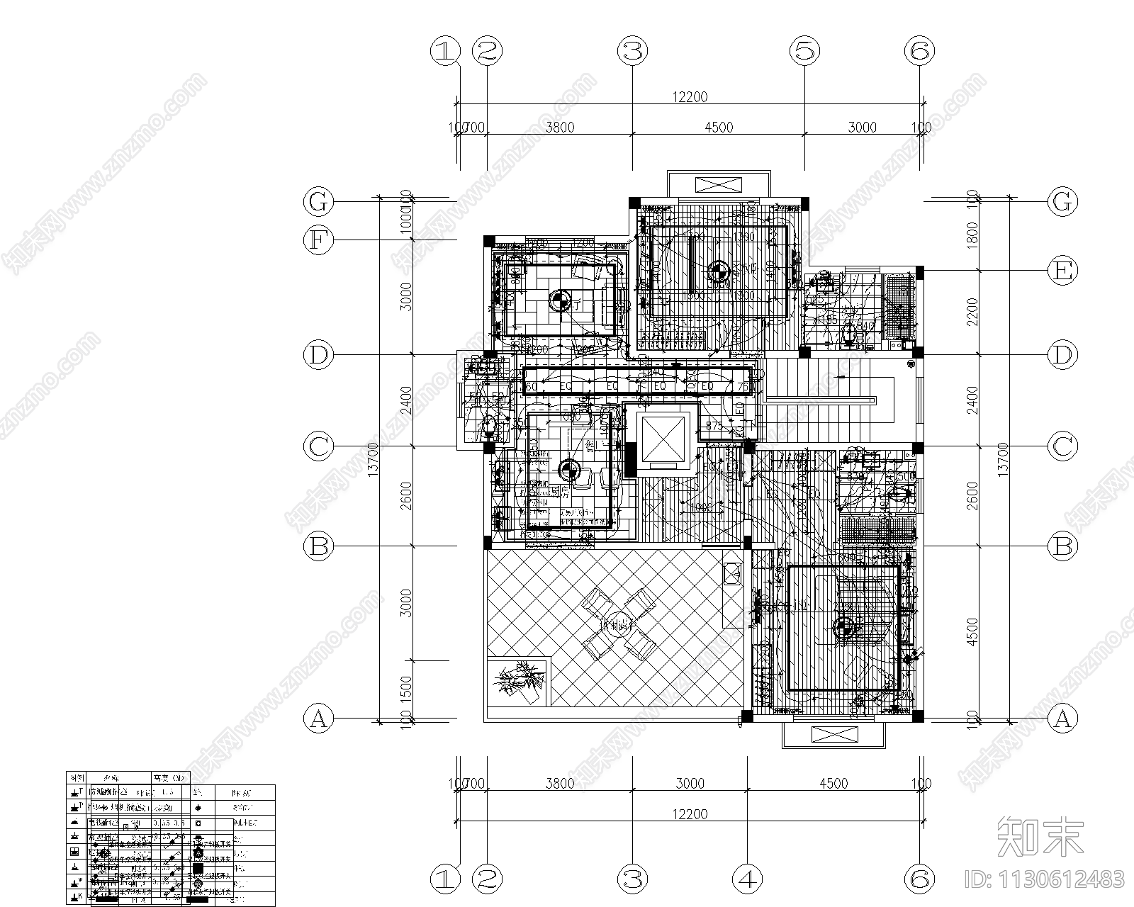 11套别墅室内效果图cad施工图下载【ID:1130612483】