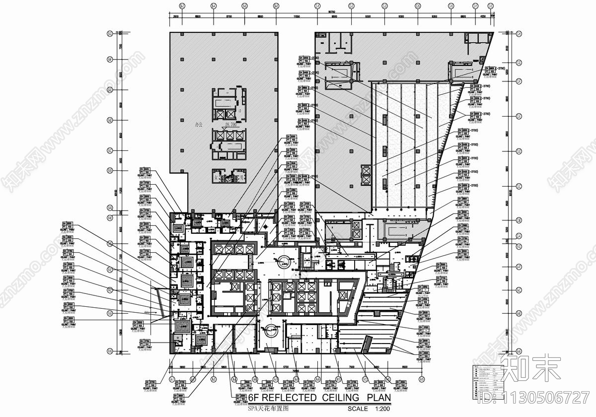 3000㎡SPA休闲养生娱乐会所cad施工图下载【ID:1130506727】