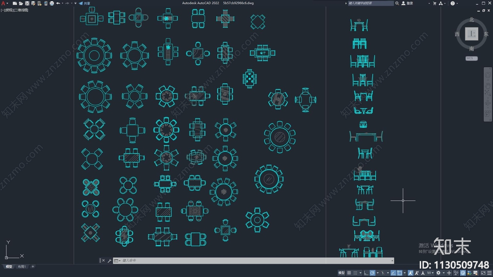 餐桌平立面施工图下载【ID:1130509748】