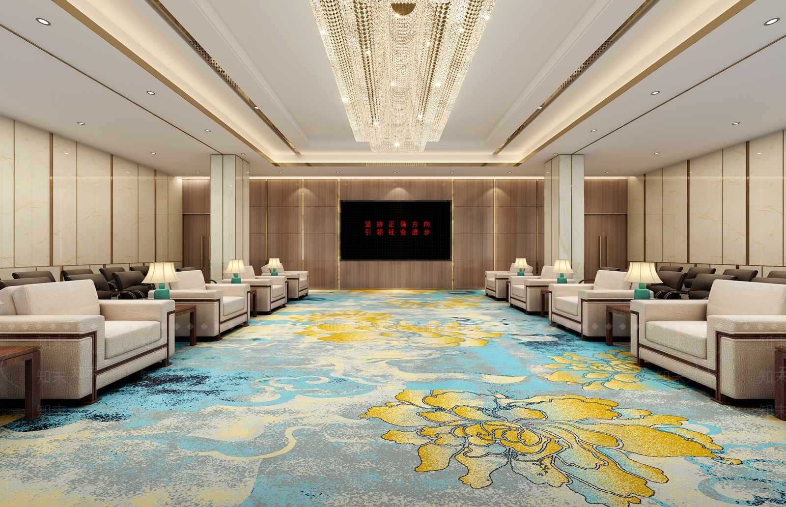新中式会客厅3D模型下载【ID:1130510563】