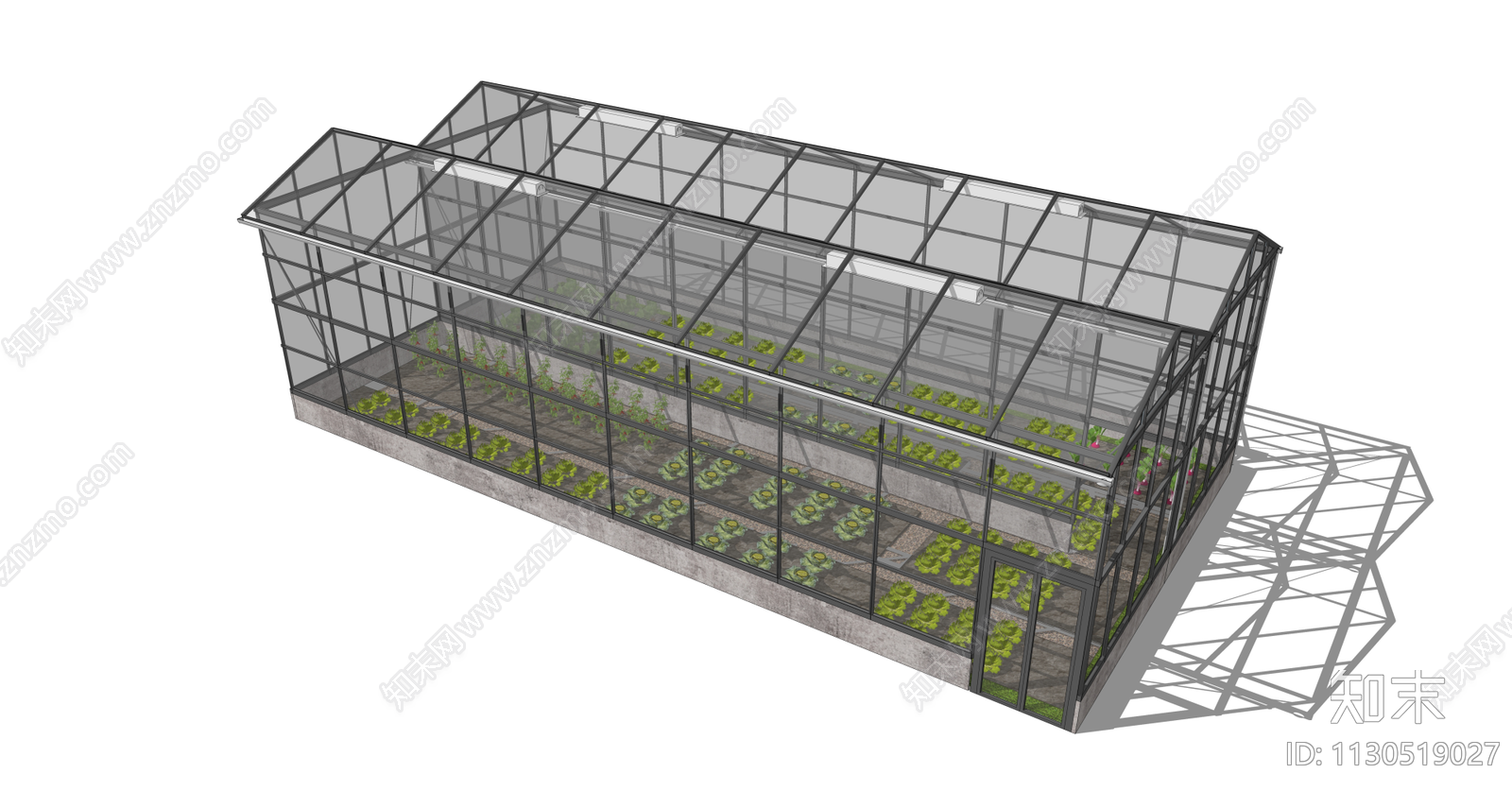 现代玻璃房温室大棚SU模型下载【ID:1130519027】