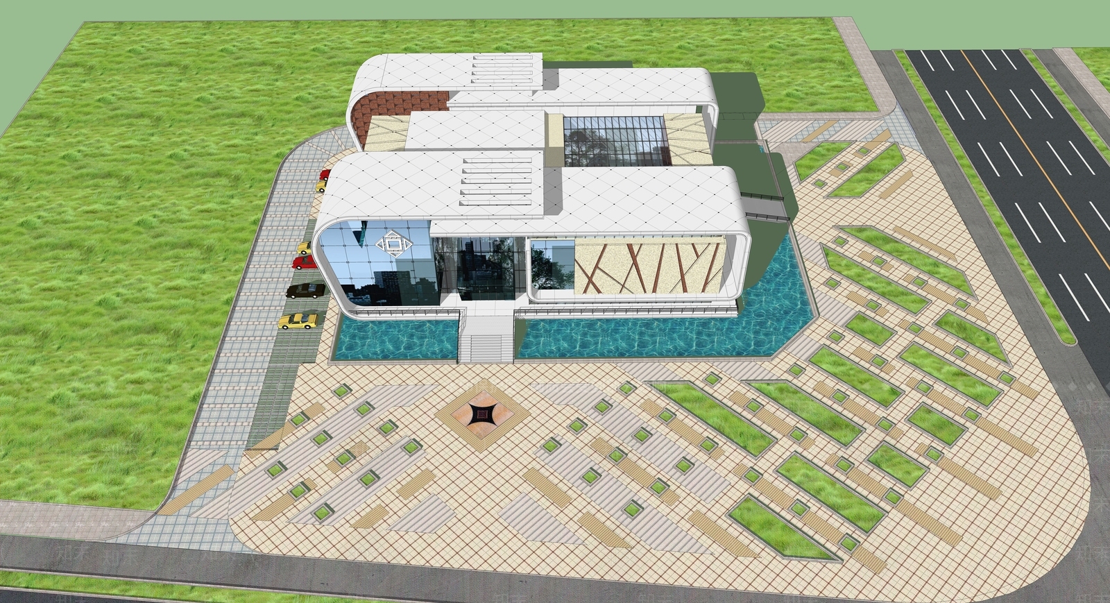 现代风格体育建筑SU模型下载【ID:1130523797】