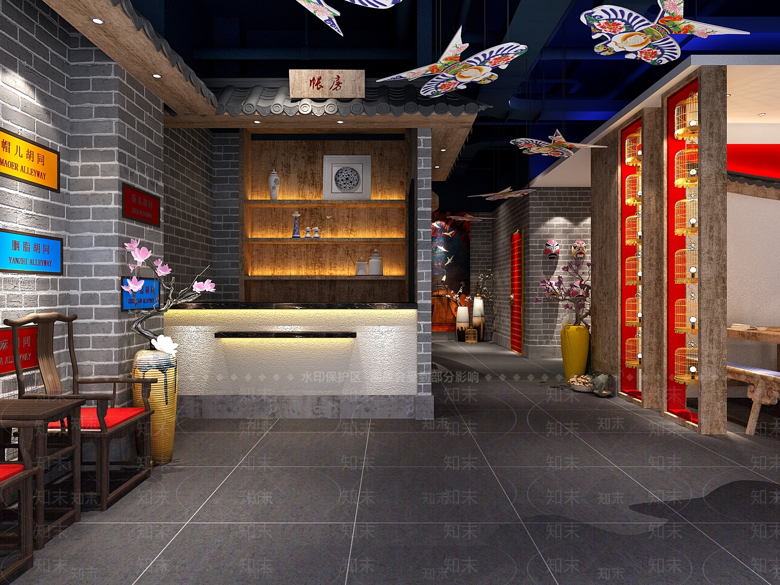 新中式火锅店3D模型下载【ID:1130526075】