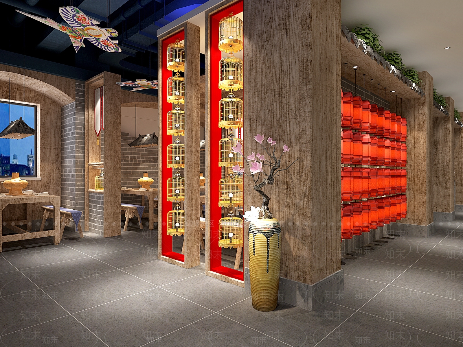 新中式火锅店3D模型下载【ID:1130526075】