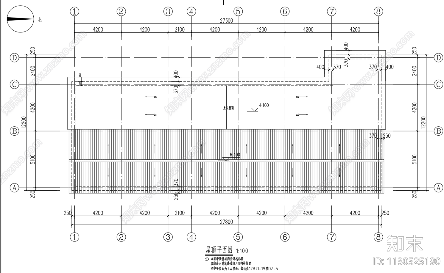 单层坡屋面仿古砖混住宅建筑施工图下载【ID:1130525190】