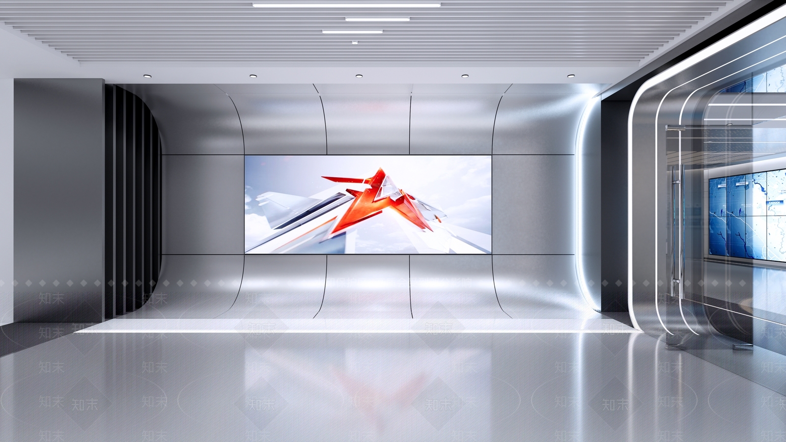 现代科技展厅序厅门口形象墙SU模型下载【ID:1130743727】