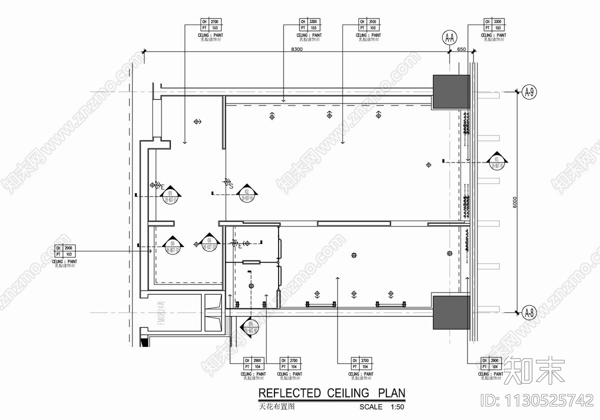 某酒店标准层客房平立面cad施工图下载【ID:1130525742】