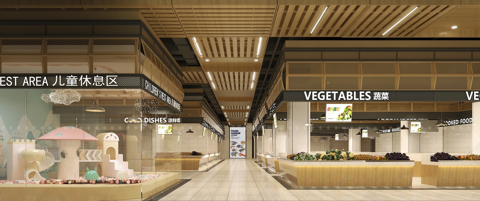 现代智慧农贸市场3D模型下载【ID:1130526417】