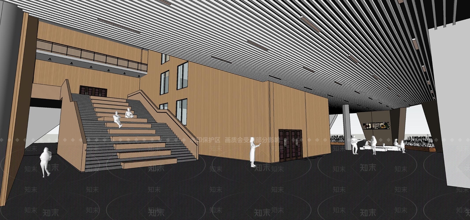 现代学校空间SU模型下载【ID:1130528181】