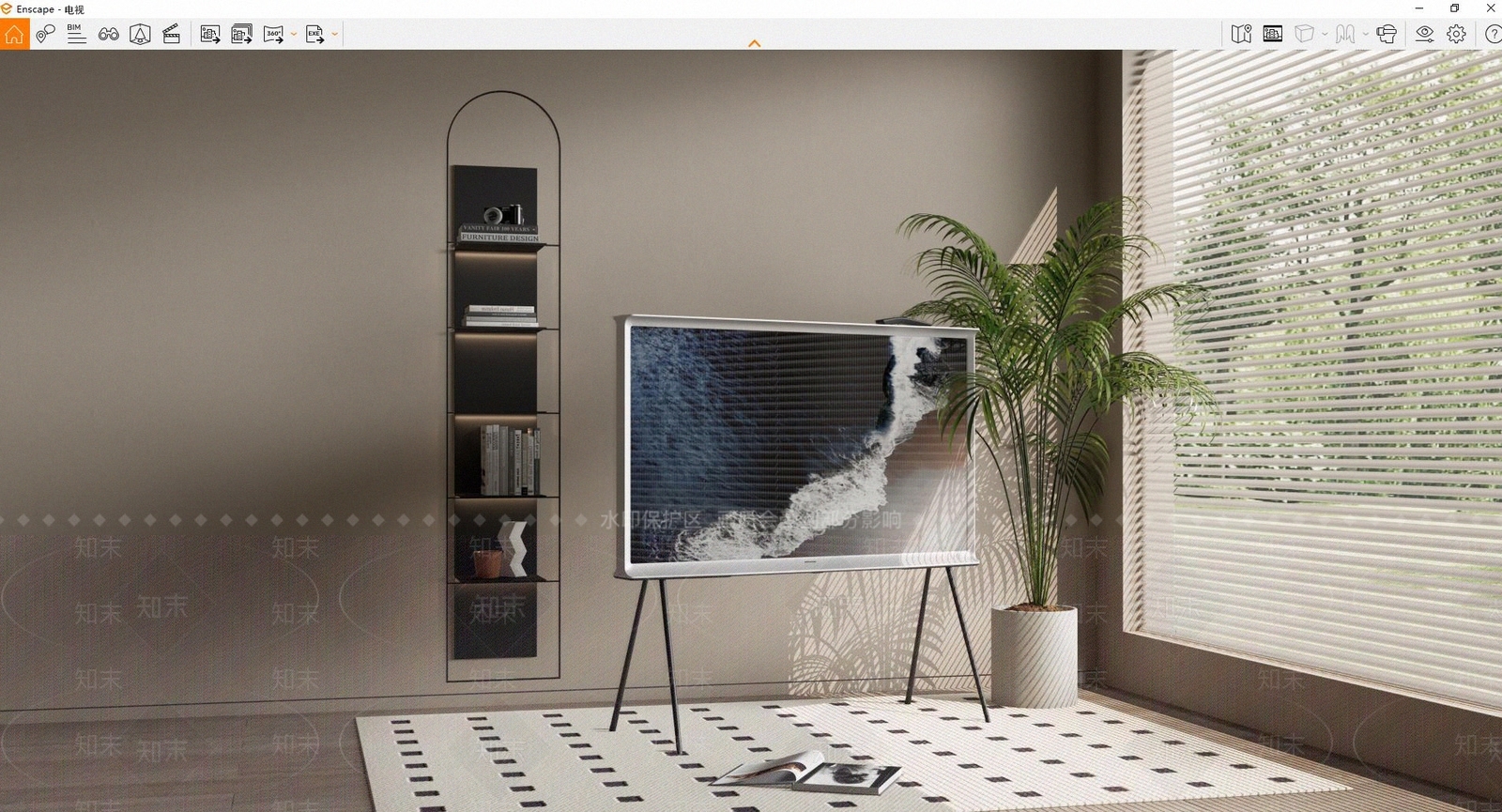 Samsung画境电视SU模型下载【ID:1130535328】
