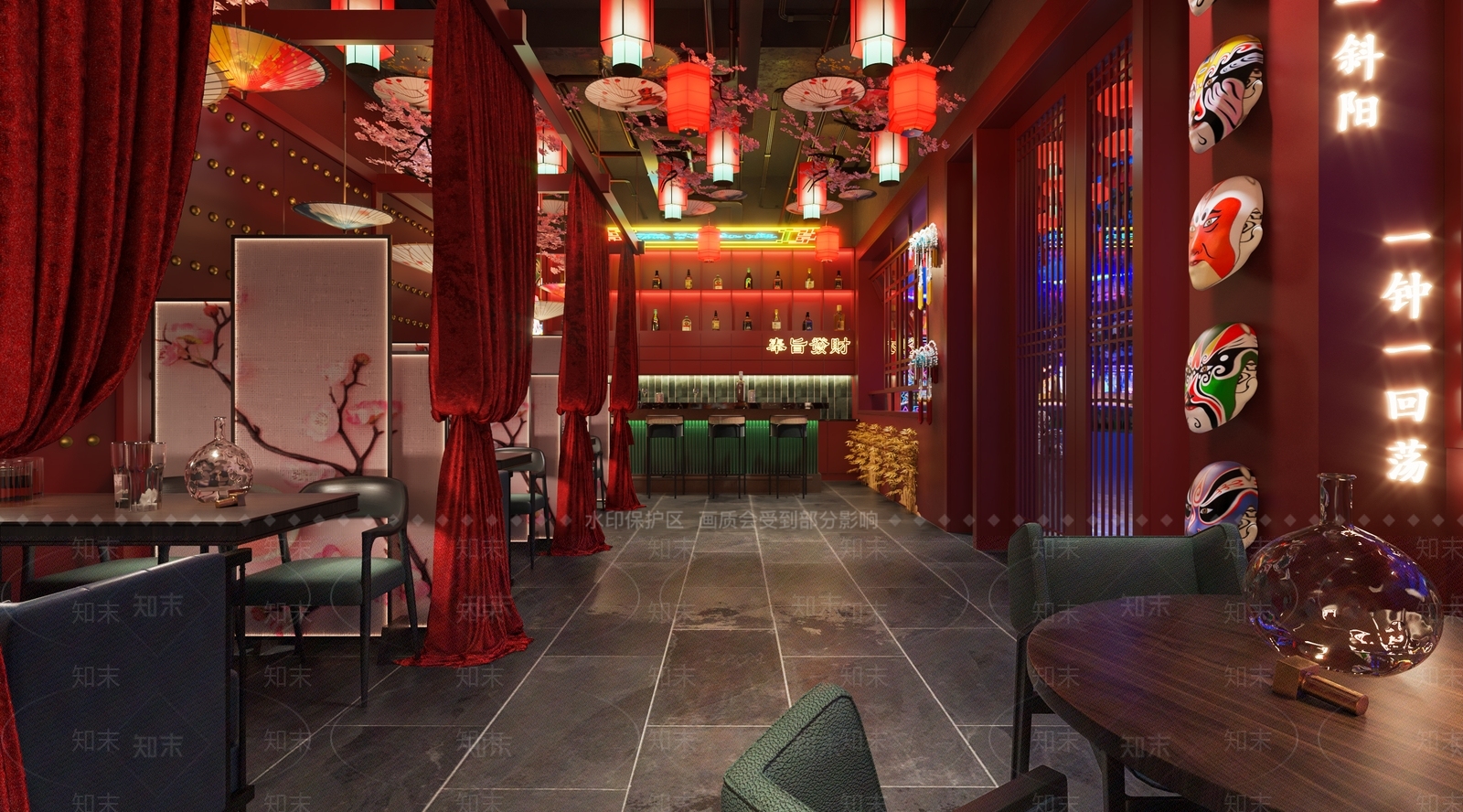 新中式国潮酒吧3D模型下载【ID:1130541174】