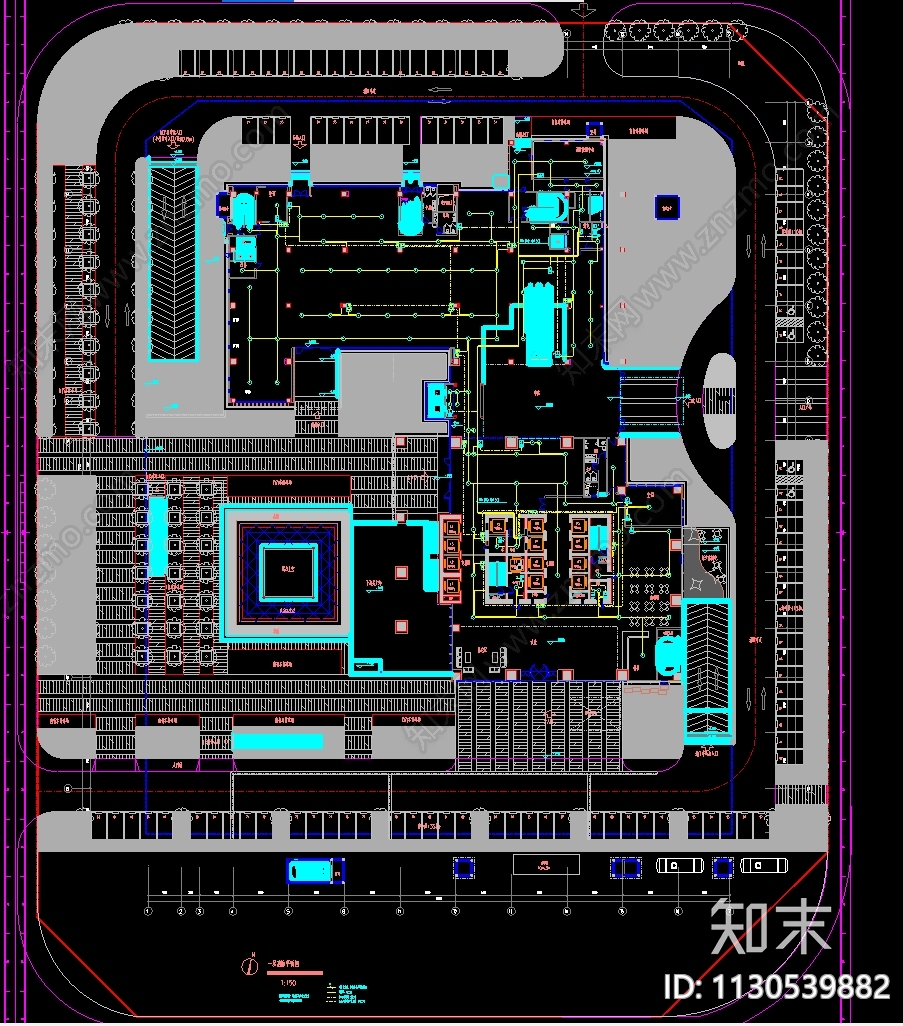 同济国际贸易中心商业综合楼建筑cad施工图下载【ID:1130539882】