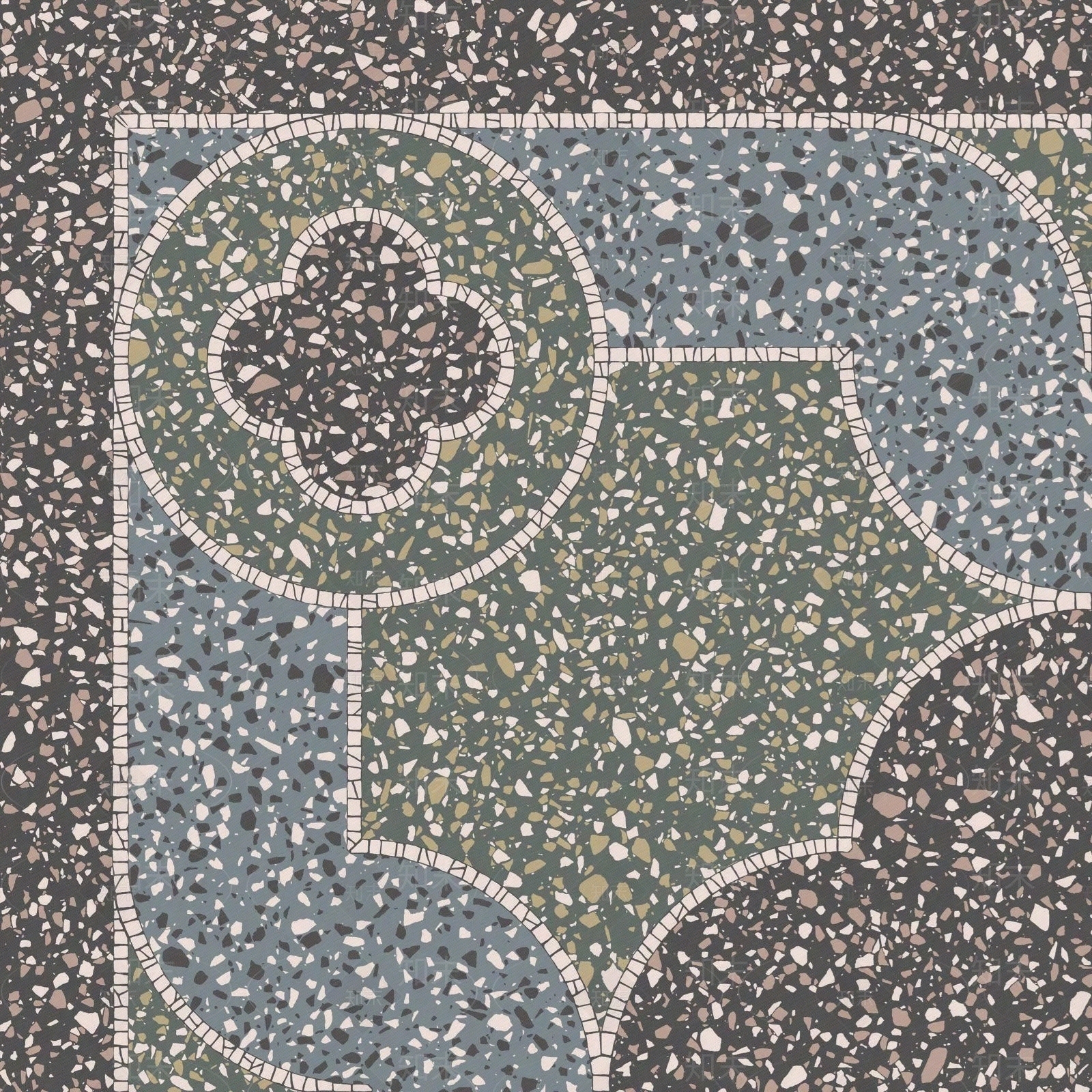 彩色石材拼花角花水磨石贴图下载【ID:1130711218】