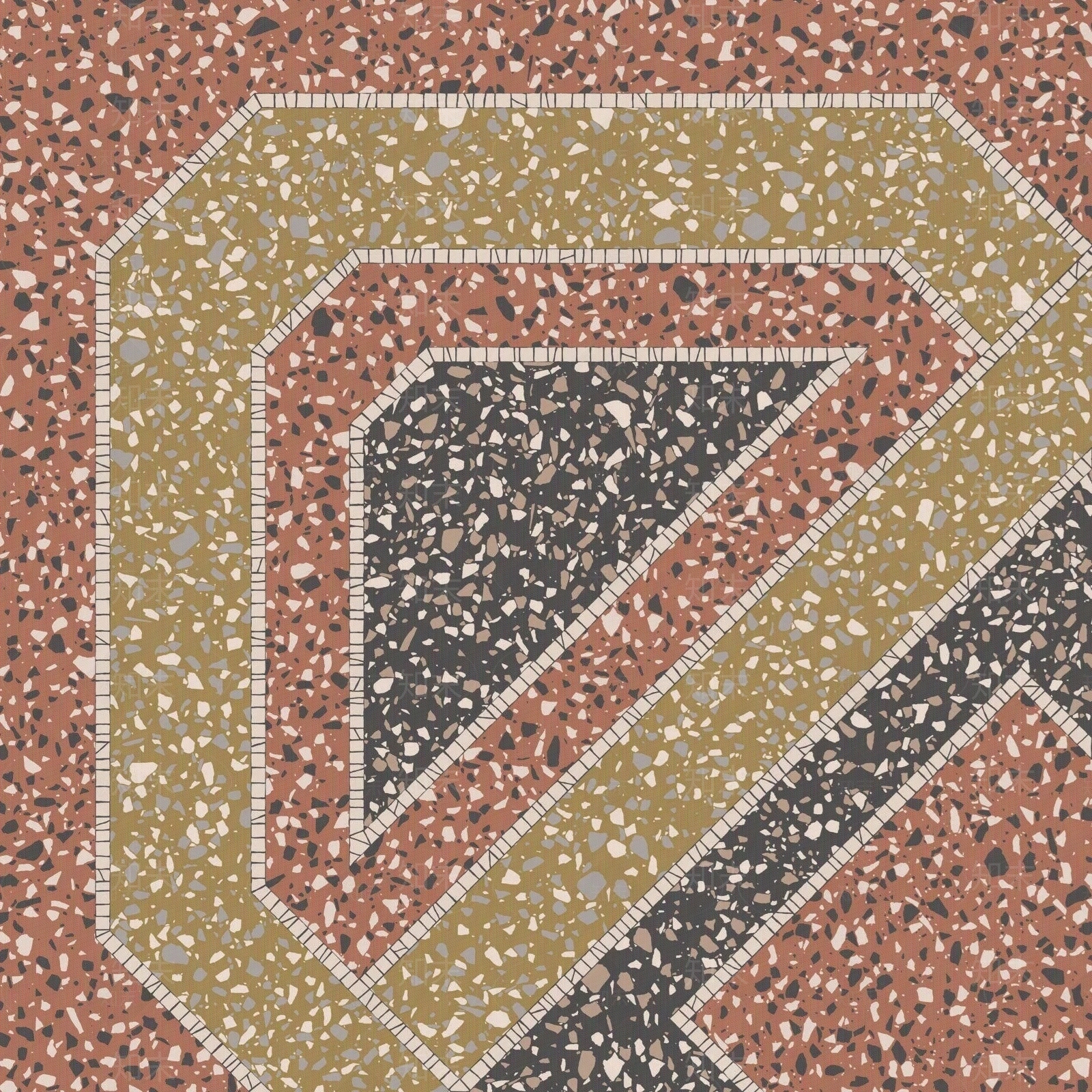 彩色石材拼花角花水磨石贴图下载【ID:1130711206】