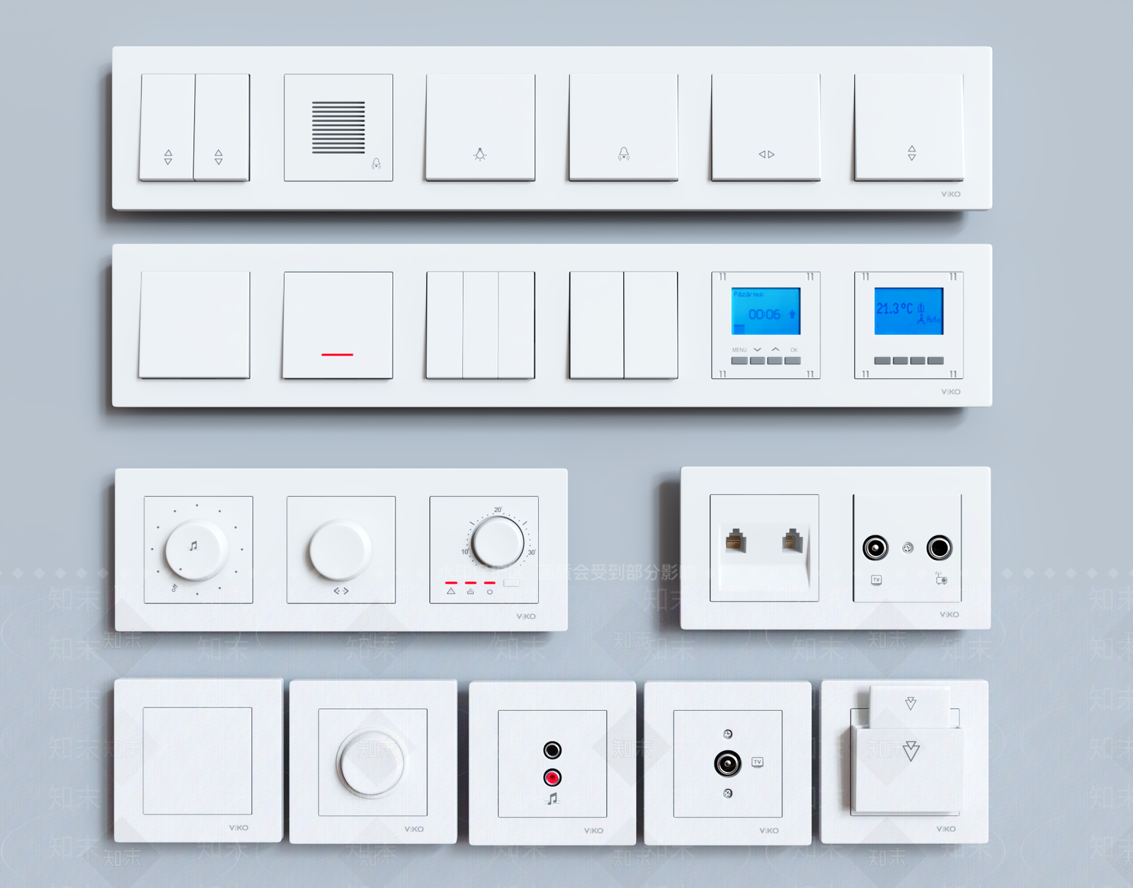 开关插座面板3D模型下载【ID:1130543266】